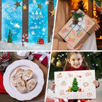JULBEAR 36Pcs Christmas Stencils Reusable Cookie Cake Coffee Baking Molds - Image 7