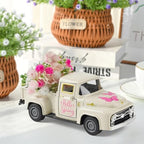 Mothers Day Spring Butterfly Truck Decor, Pink Spring Floral Truck Decorations for Home, Mini Wildflowers Truck Tiered Tray Decor, Rustic Farmhouse Kitchen Tabletop Decorations for Office - Image 2