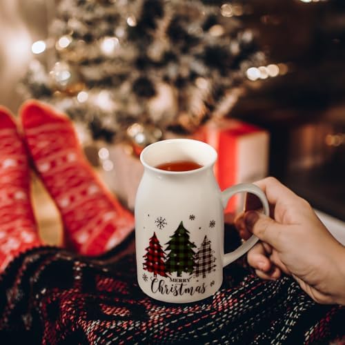 Hushee Christmas Mugs Set of 4 with Gift Box, 13.5 oz, Plaid - Image 6