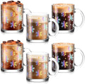 Maxcheck 6 Pack 12 oz Laser Snowflake Coffee Mugs Christmas Glass Cups by Maxcheck