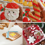 Christmas Cookie Cutters, 8PCS Holiday Cookie Cutter Shapes - Snowman,Christmas Tree,Gingerbread Man,Candy Cane,Snowflake,Santa Face,Christmas House, Winter Glove Cookies Mold - Image 5