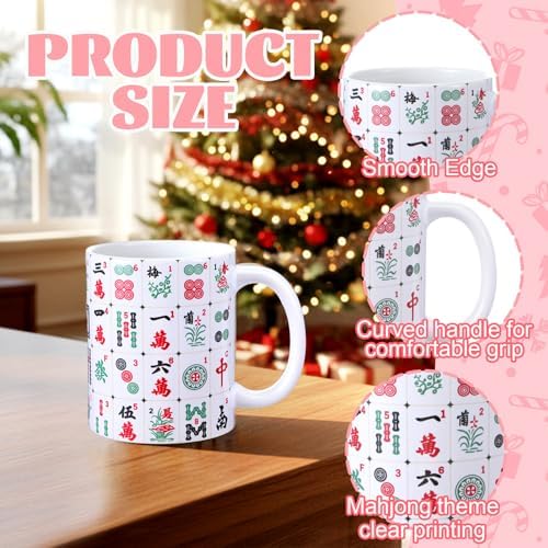 Christmas Mahjong Gift Mug 11oz Funny Ceramic Coffee Mug Women - Image 2