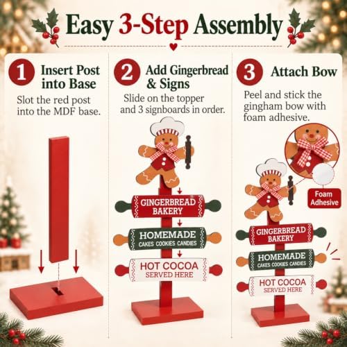 Gingerbread Kitchen Decor Christmas Hot Cocoa Bar Table Sign - Image 5