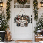Christmas Decorations - Winter Snowman Welcome Wooden Sign for Front Door - Image 7
