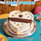 Edible Star Sprinkles,Silver Stars Sprinkle for Cake Decorating,130g Mix - Image 2