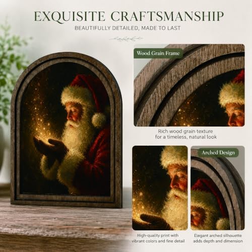 Santa Magic Arched Table Sign, Christmas Farmhouse Shelf Decor - Image 4
