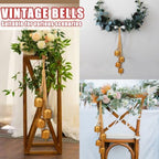 Christmas Bells for Decoration, Vintage Gold Bells with Jute Hanging Rope - Image 6