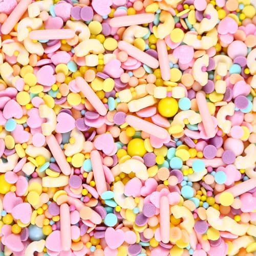 Edible Sprinkles for Cake Decorating 4.23 ounce Pink Heart Sprinkles Topper Cookie Rainbow Cake Sprinkles for Cupcakes Candy Ice Cream Chocolate Nonpareils Sugar Pearl for Wedding Valentine Christmas Party - Image 5
