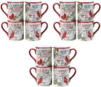 Evergreen Christmas 16 oz Ceramic Mugs Set of 4 Holiday Cardinal Design with Festive Sayings Durable Stoneware Drinkware for Hot Cocoa, Coffee, Tea & Winter Gifting (Pack of 3) by CERTIFIEDINTERNATIONAL