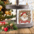 Leopard Christmas Decor, Santa Claus Christmas Wooden Sign Decorations - Image 7