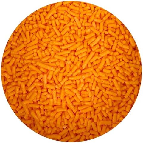Bright Orange Sprinkles Jimmies 2 oz, Sprinkles For Cake Decorating, Baking, Ice Cream & More, The Hampton Candy Company - Image 3