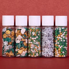 Confect Christmas Sprinkles | White, Grey, Gold & Holly Green Mix | Edible Pearl, Heart & Flower Shaped Sprinkles | Holiday Cake & Cupcake Decorations- 5 Oz - Image 2
