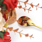 AnSaw 6-Piece Elegant Gold Leaf Long Handle Teaspoons - Image 3