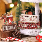 Moucuny 4 Pcs Christmas Hot Cocoa Table Decorations Wooden Xmas Block Signs - Image 4