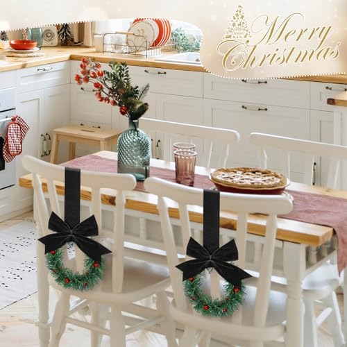 Retrowavy 12 Pcs Small Christmas Kitchen Cabinet Wreaths with Ribbon - Image 6