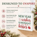 New Year Wishes and Midnight Kisses Wood Box Sign, New Year's Eve Decor - Image 4