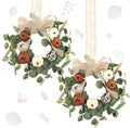 Syhood 2 Pcs 9 Inch Small Fall Wreath for Cabinet Mini Fall Wreath by Syhood