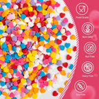 Edible Rainbow Confetti Sprinkles,Colorful Heart-Shape Cake Decoration,130g - Image 5
