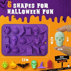 Halloween Molds Silicone for Chocolate 3 Pack, 3D Halloween Chocolate Candy Gummy Mold Skull Pumpkin Bat Ghost Witch Hat Spider tombstone Shapes Mold - Image 5