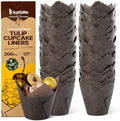 Katbite Tulip Cupcake Liners 200PCS, Muffin Baking Cups Holders, Coffee by katbite