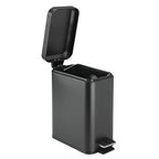mDesign Small Modern 1.3 Gallon Rectangle Metal Lidded Step Trash Can, Compact - Image 7