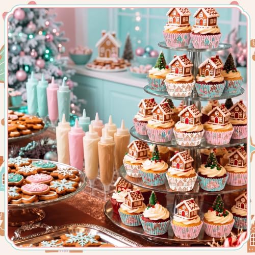 Yungyan 400 Pcs Gingerbread Cupcake Liners, Christmas Baking Supply, Pastel - Image 4