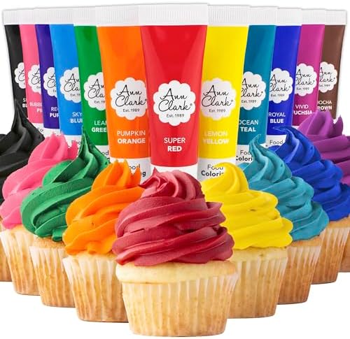 Ann Clark Professional-Grade Gel Food Coloring Made in USA .7 oz, 12-pack by AnnClarkCookieCutters