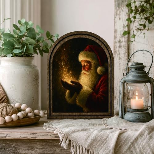 Santa Magic Arched Table Sign, Christmas Farmhouse Shelf Decor - Image 6