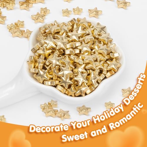 Edible Gold Stars Sprinkles for Cake Decorating,130g Star Candy for Baking - Image 4