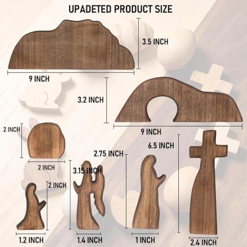 Wooden Empty Tomb Easter Scene and Cross Decoration - Image 3