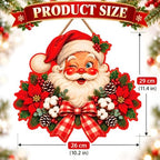 Christmas Decorations - Winking Santa Claus Wooden Sign for Front Door - Image 3