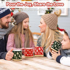 Maustic Christmas Mugs Set of 4, Christmas Coffee Mugs, Holiday Mug with Festive Design, Ceramic Mug for Hot Cocoa, Hot Chocolate, Coffee, Tea, Family Gifts, 12 Oz, Microwave & Dishwasher Safe - Image 4
