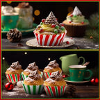 SANNIX 450pcs Christmas Cupcake Liners, Xmas Candy Pattern Baking Cups Cupcake Wrappers Paper Wraps Muffin Liners for Christmas Holiday Birthday PartyCandy Cake Decorations Supplies, 9 Designs - Image 5