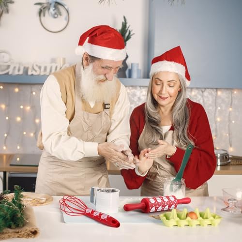 Christmas Spatula Whisk Rolling Pin, 6 Pcs, Green,Red - Image 6
