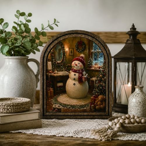 Snowman Bathroom Arched Table Sign, Christmas Farmhouse Shelf Decor - Image 7