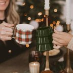 Sweet Water Decor White Plaid Coffee Mug, 14oz China Christmas Mug with Gold Handle, Large Holiday Winter Cup for Coffee, Tea & Hot Chocolate, Stocking Stuffer Gifts for Women - Image 4