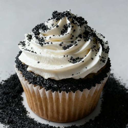 Edible Black Sanding Sugar Sprinkles 142g/ 5.01oz Sugar Crystals for Cake Decorating Candy Baking Decorations Ice Cream Toppings and Cupcake Decorating for Valentines Halloween Christmas - Image 7
