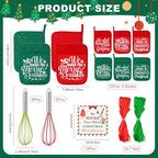 LemonRoad 12 Sets Christmas Whisk Baking Gift Set, Classic, Red, Green - Image 2