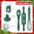 Christmas Spatula Whisk Rolling Pin, 6 Pcs, Green,Red - Image 3