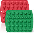 HKNMTT Christmas Silicone molds for Xmas Candy Chocolate Wax Decor, 60 Cavity 11 Shapes Gummy Mould, Including Tree Santa Cane Hat Socks Elk Gingerbread Man Bell Glove Snowman Food Grade DIY Set by HKNMTT