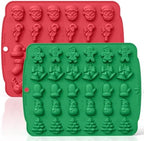 HKNMTT Christmas Silicone molds for Xmas Candy Chocolate Wax Decor, 60 Cavity 11 Shapes Gummy Mould, Including Tree Santa Cane Hat Socks Elk Gingerbread Man Bell Glove Snowman Food Grade DIY Set by HKNMTT