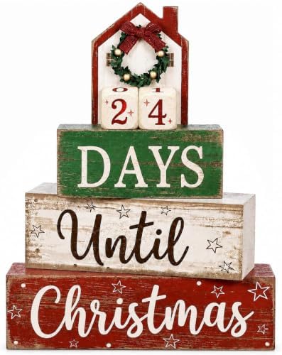 Christmas Countdown Decorations Indoor, Christmas Table Decor for Home by Unknown