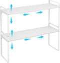 Set of 2 Expandable Cabinet Shelf Organizer, Stackable Kitchen Countertop by X-cosrack