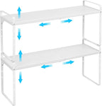 Set of 2 Expandable Cabinet Shelf Organizer, Stackable Kitchen Countertop by X-cosrack