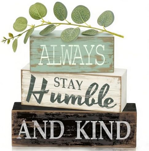 4pcs Farmhouse Table Decor, Always Stay Humble and Kind Inspirational Decor by CMZLUMINESTHome