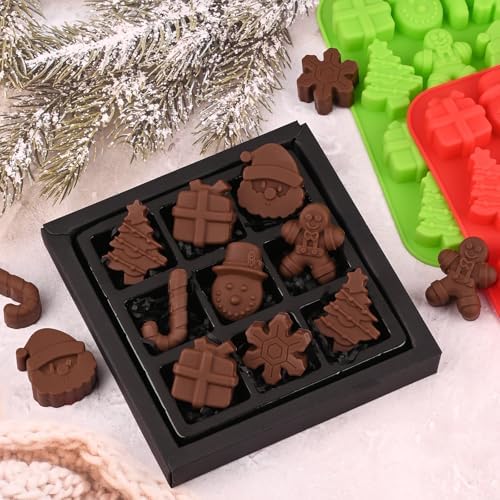 Christmas Chocolate Molds, Christmas Candy Silicone Molds, 4 Packs 14 Cavity Xmas Theme Baking Molds for Making Chocolate, Candy, Gummy, Jello, Ice, Wax Melts - Image 5