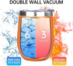MEZMUT 12 Oz Insulated Wine Tumbler with Lid Wine Glass Cup(Orange,1) - Image 5