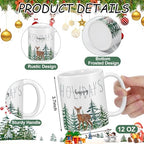 Didaey 6 Pcs Christmas Tree Mugs Winter Reindeer and Pine Tree Ceramic Cup - Image 3