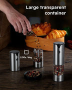 FORLIM Electric Salt and Pepper Grinder Set, USB Rechargeable, Automatic Salt - Image 5