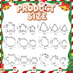 Christmas Cookie Cutters - 18 Pcs Holiday Cookie Cutter Set - Santa Face, Christmas Tree, Snowflake, Gingerbread Men, Snowman and Candy Cane Shapes Cookie Molds for Winter Holiday DIY Baking - Image 4